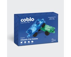 Coblo - Magnetic Tiles – Classic Auto onderstellen 2 stuks – Uitbreiding voor Magnetische Tegels –Magnetisch speelgoed – Vanaf 3 jaar