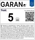 Trust Yvi+ draadloze muis in het zwart met de tekst 'Garantie 5 365'.
