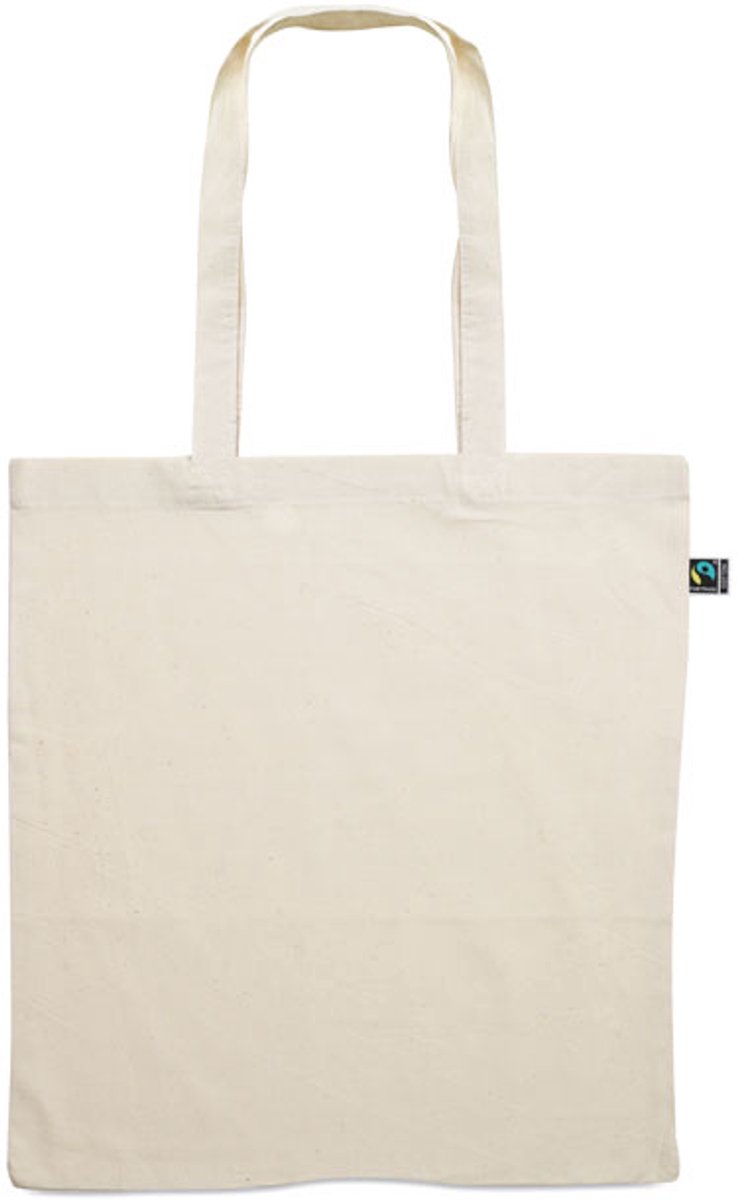 5 stuks Boodschappentas van Fairtrade katoen met lange hengsels. 140gr/m².