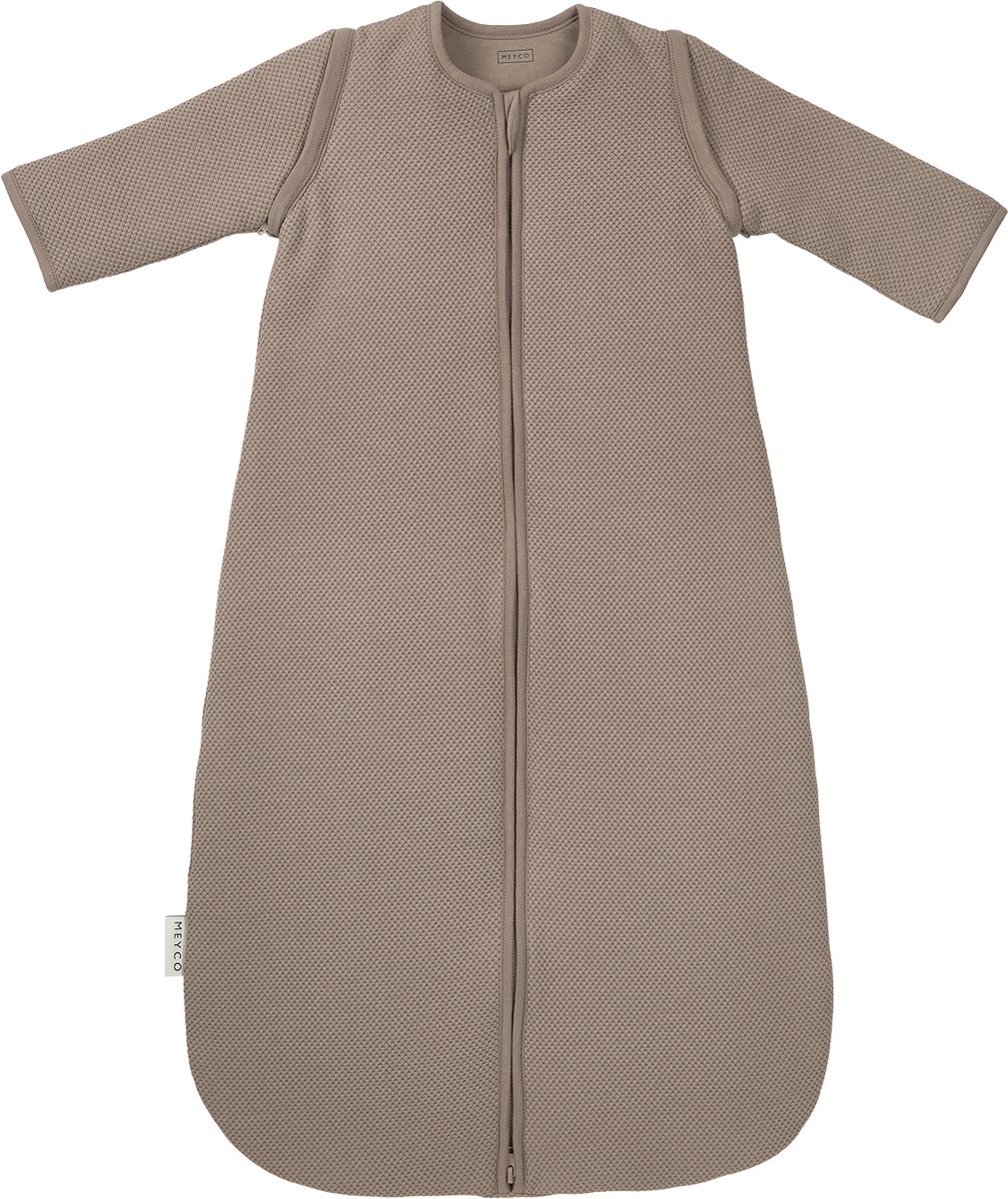 Meyco Baby Studio Collection Classic Baby Slaapzak - Afritsbare Mouwen - Dark Taupe - 60cm - 2.5 TOG