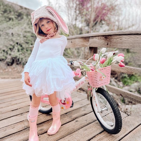Joystar Little Daisy Meisjesfiets - 12 Inch - Mandje - Poppenzitje - Zijwieltjes - Bel - Handrem - Wit van JOYSTAR — afbeelding 3