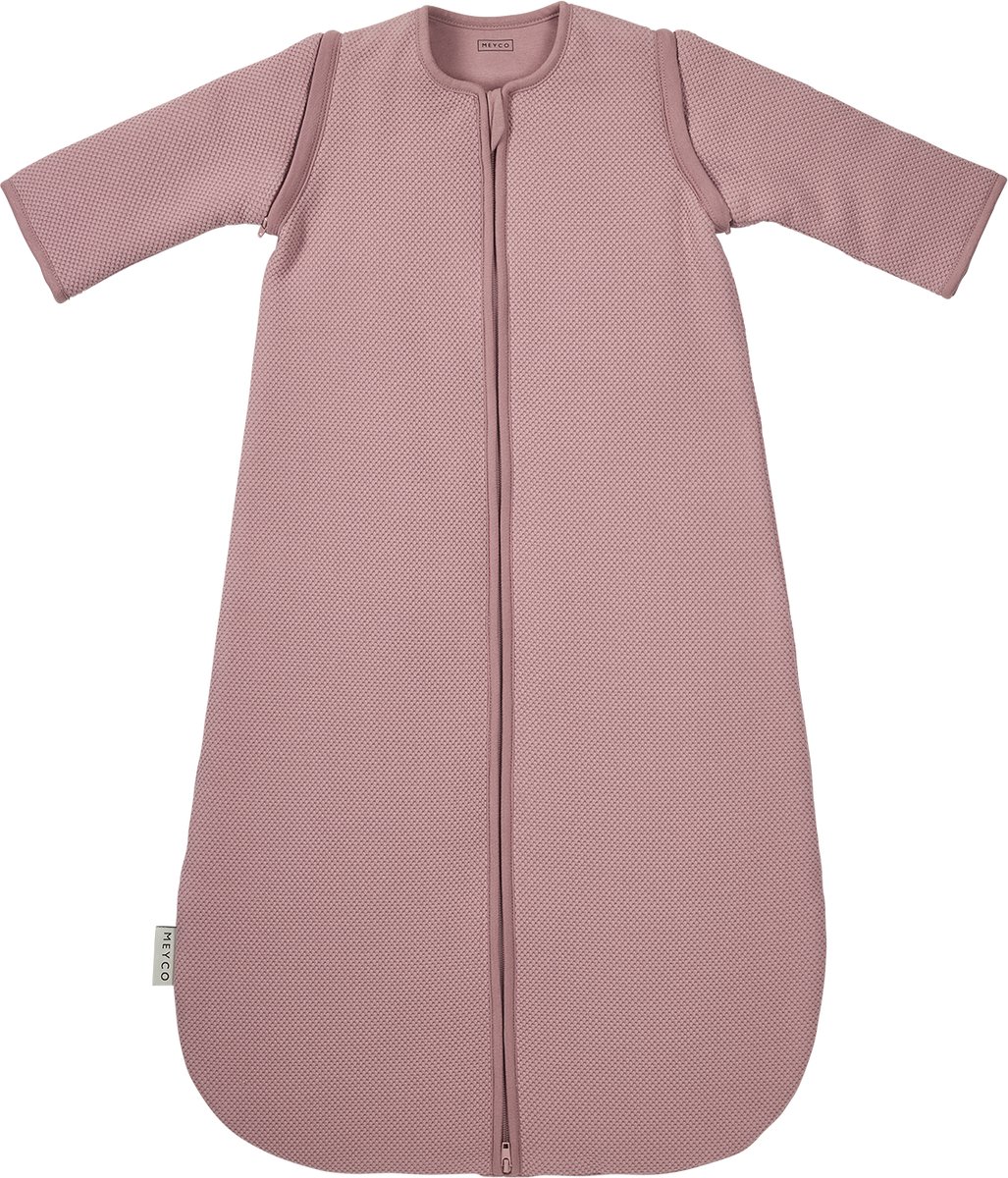 Meyco Baby Studio Collection Classic Baby Slaapzak - Afritsbare Mouwen - Purple Pink - 60cm - 2.5 TOG