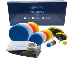 Auto Gepolijst Polish Pad Set – 18 Delig – Polijstschijven – Verwijdert Krassen, Doffe Plekken En Swirls – Polijstpads – Polijstset Boormachine – Polijstpads 125mm 80mm 25mm