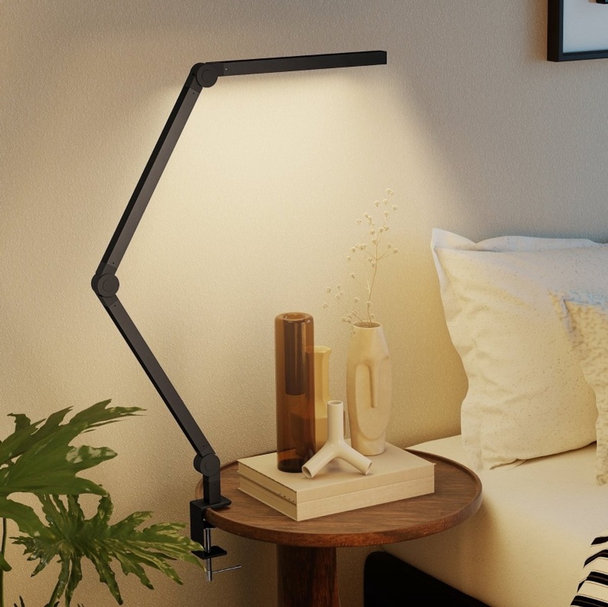 MODFU-Klemlamp-LED-Dimbaar-2700K-6500K-Zwart-Aluminium