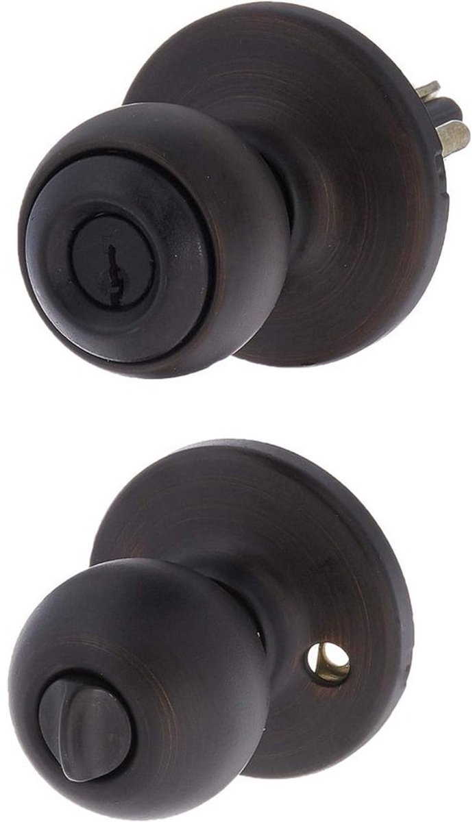 Deurklink Set - Deurknop Deurslot - Buitendeuren Beveiligen - Verstelbare Backset - 2-3/8 Inch - Venetiaans Brons