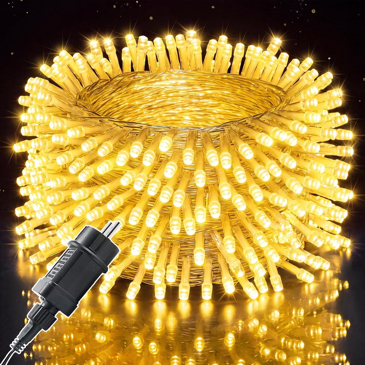Lichtsnoer 60m - 600 LED - Met Stekker - IP44 Waterdicht - 8 Standen - Warmwit - Halloween