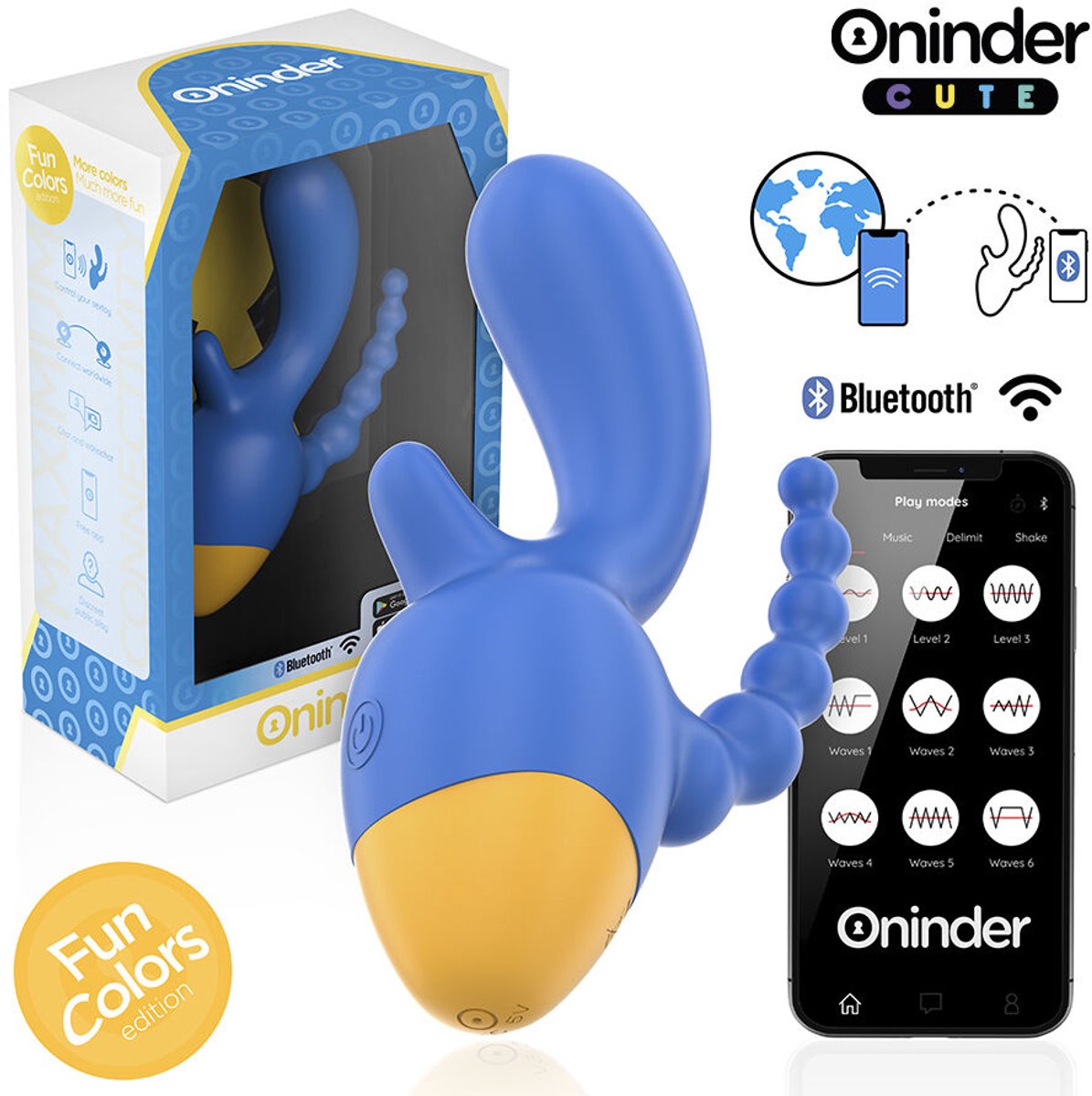 ONINDER CUTE - LOVE 3 SOME TRIPLE VIBRATOR - WERELDWIJDE APP