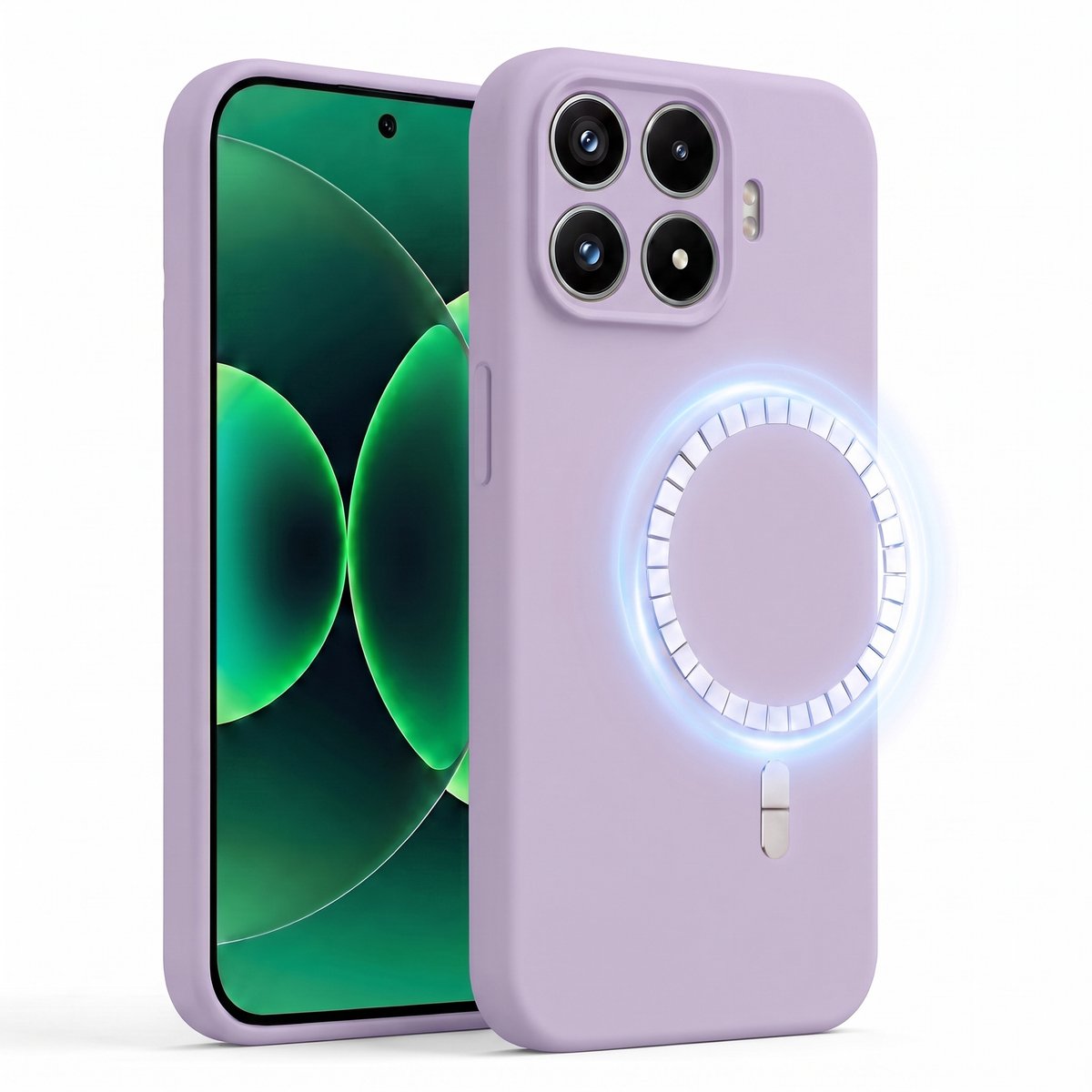 Hoesje geschikt voor Xiaomi 17T - Hoesje geschikt voor Magsafe - Draadloos opladen - Gehard Glas - Lila