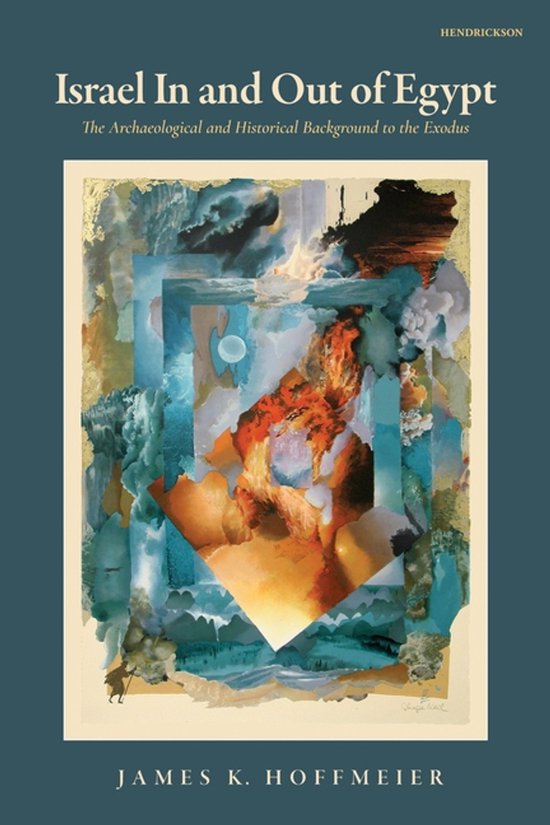 Boekcover met de titel 'Israel In and Out of Egypt'. Abstracte kunst in blauw, oranje, rood en wit.