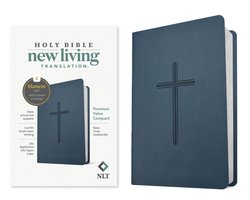 NLT Premium Value Compact Bible, Filament Enabled (Leatherlike, Navy Cross)