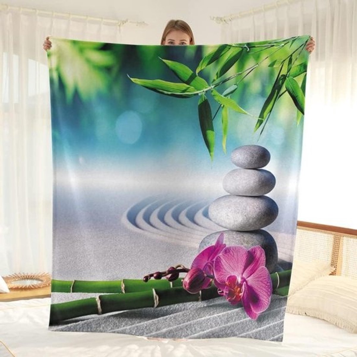 Flanellen Deken - Zachte Plaid - Gezelligheid Thuis - Microfiber Polyester - 150x220cm - Orchidee