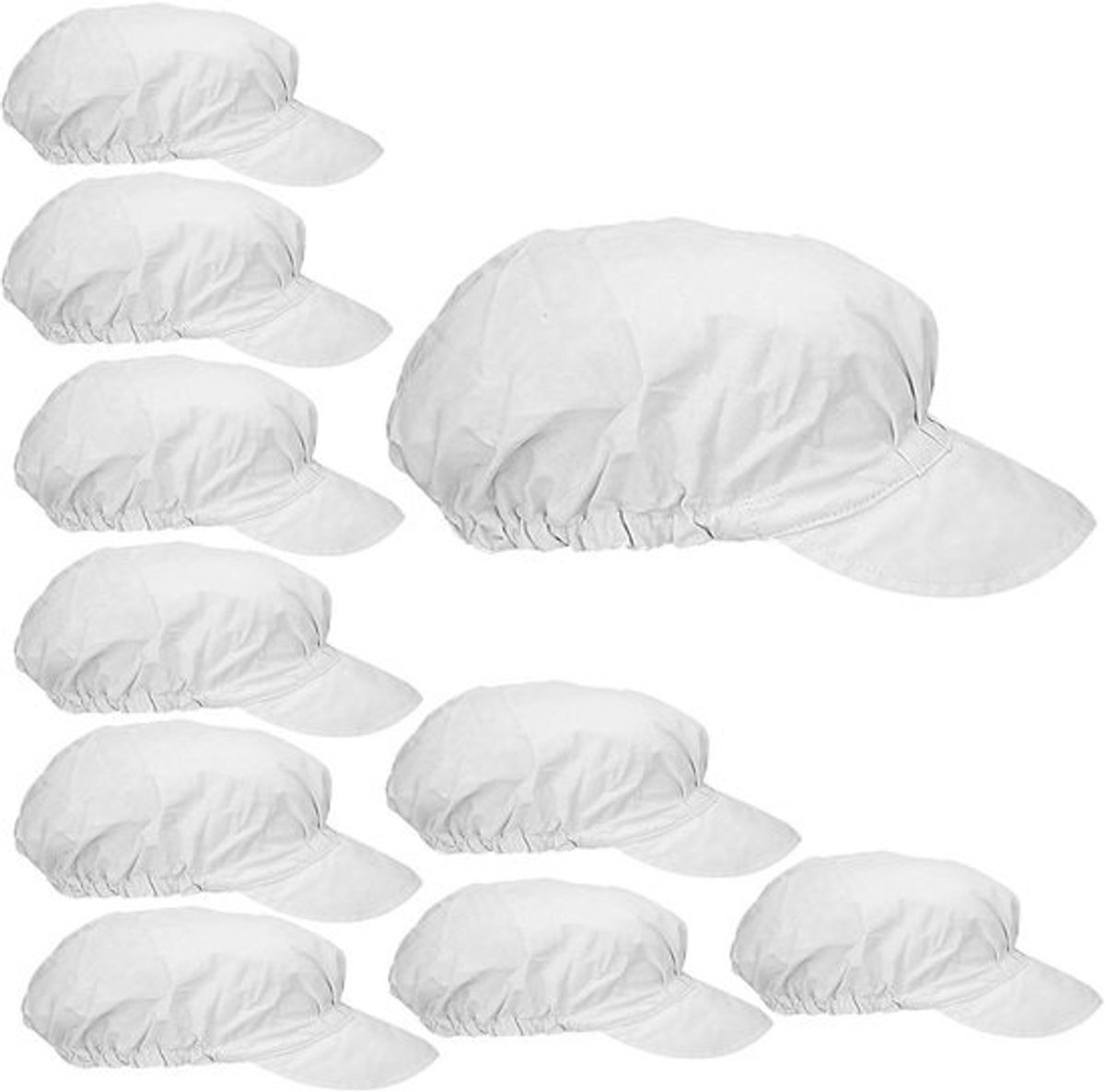 Koksmuts Visor - Koks Muts - Keukenwerk - Verstelbaar - 50 g - Wit