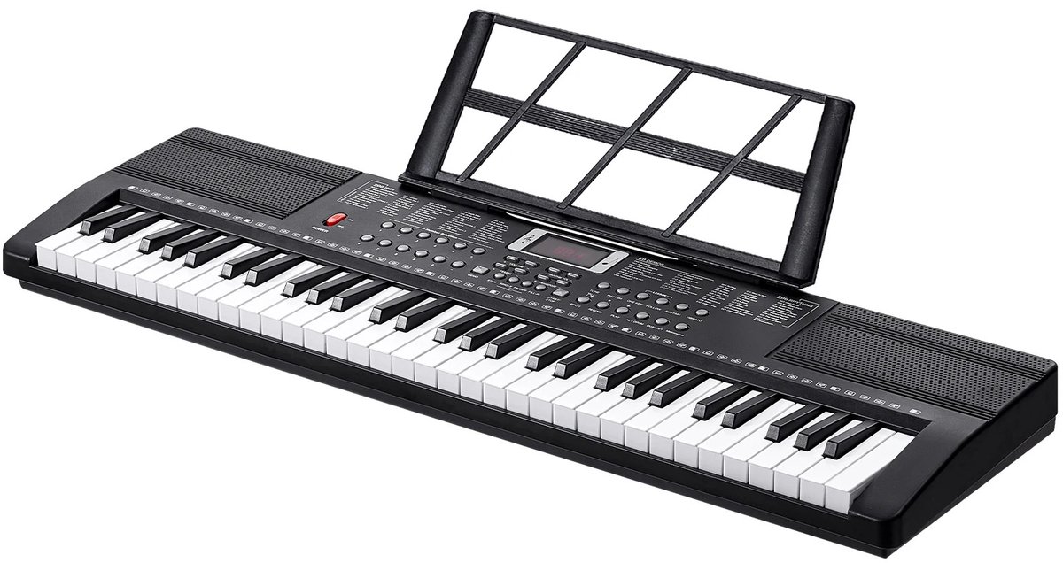 MokoHub Digitale Keyboard Piano 61 Toetsen - Draagbaar - 200 Tonen & Ritmes - Voor Beginners - 85x26x7 cm - Zwart