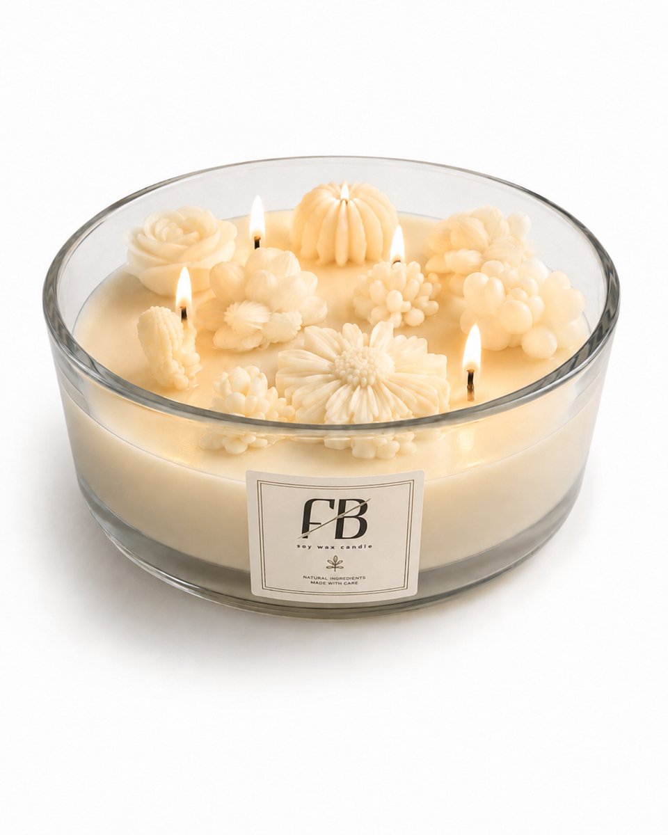 FIA Boutique Luxe Handgemaakte Sojakaars Black to Black INTENSE 2,5 kg – 20 cm – 4 Lonten