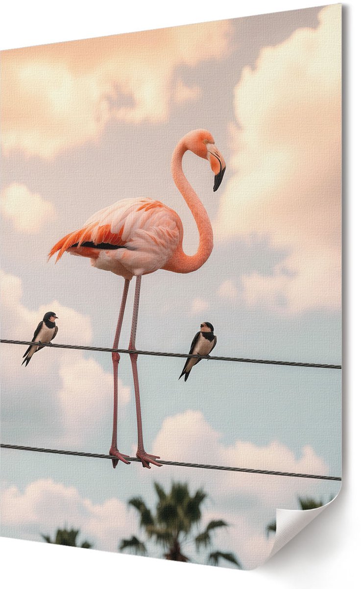 Coloray Polycanvas Wandposter - Mistig Landschap, Grijs - A2 - Zwart-wit Patroon - Rechthoek - Wandkunstwerk - Kantoor - Klassiek