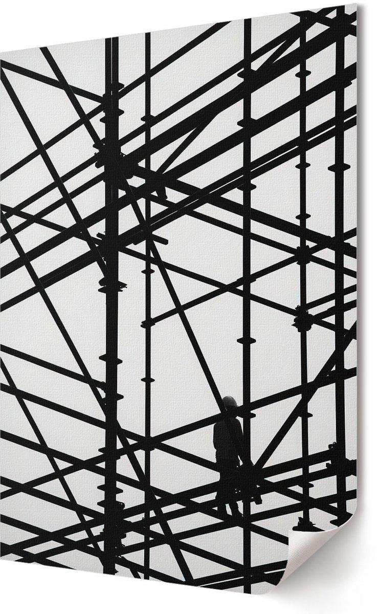 Coloray Polycanvas Wandposter - Minimalisme In De Architectuur, Illustratie - A2 - Wit Wanddecoratie - Rechthoek - Canvasposter - Woonkamer, Slaapkamer, Kantoor - Modern