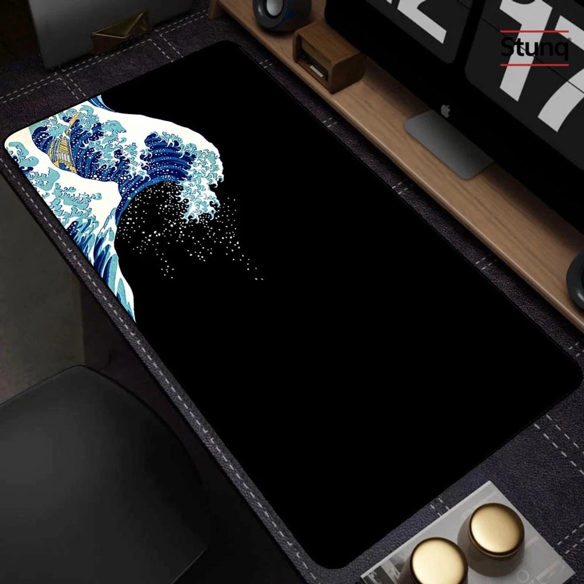 Stunq® Muismat Gamer XXL 900x400 Great Wave Antislip Natuurrubber