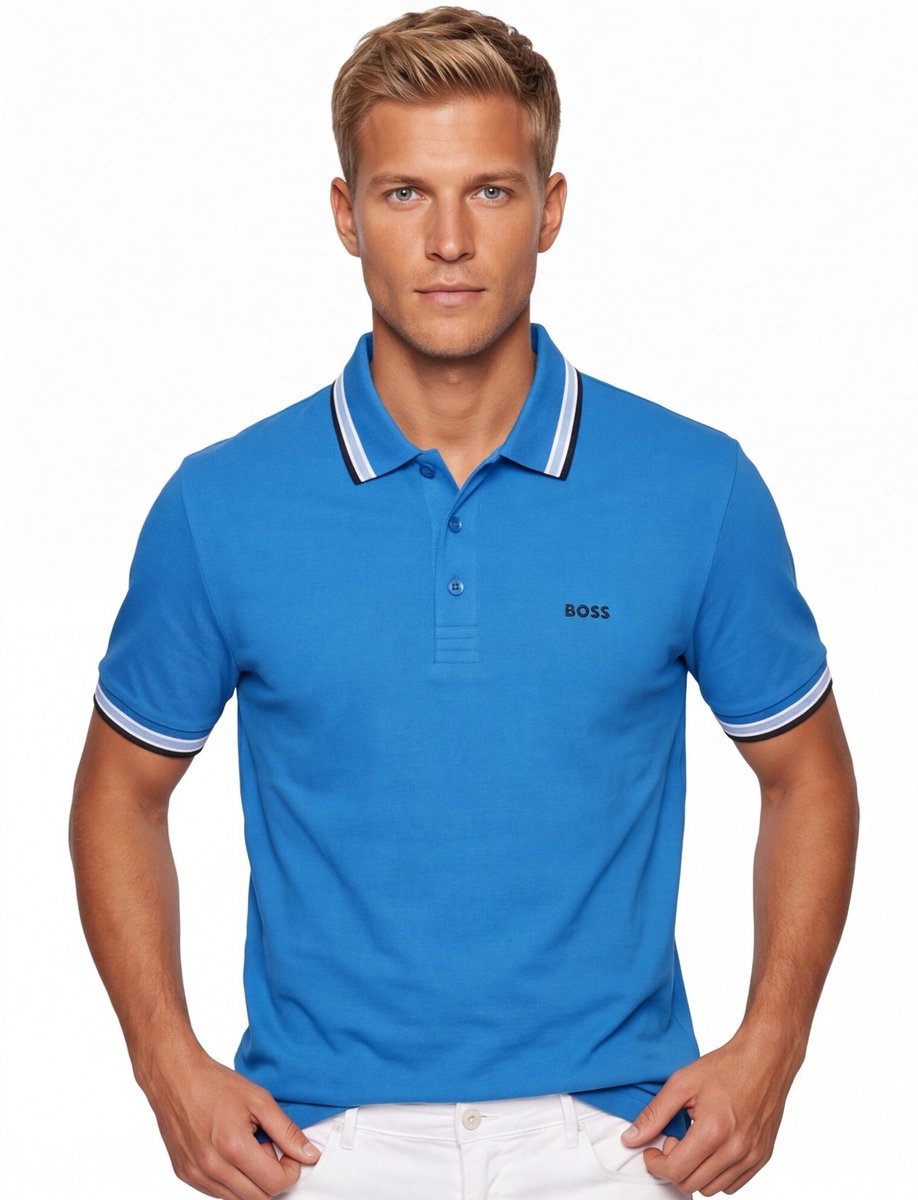 Hugo Boss poloshirt korte mouw blauw