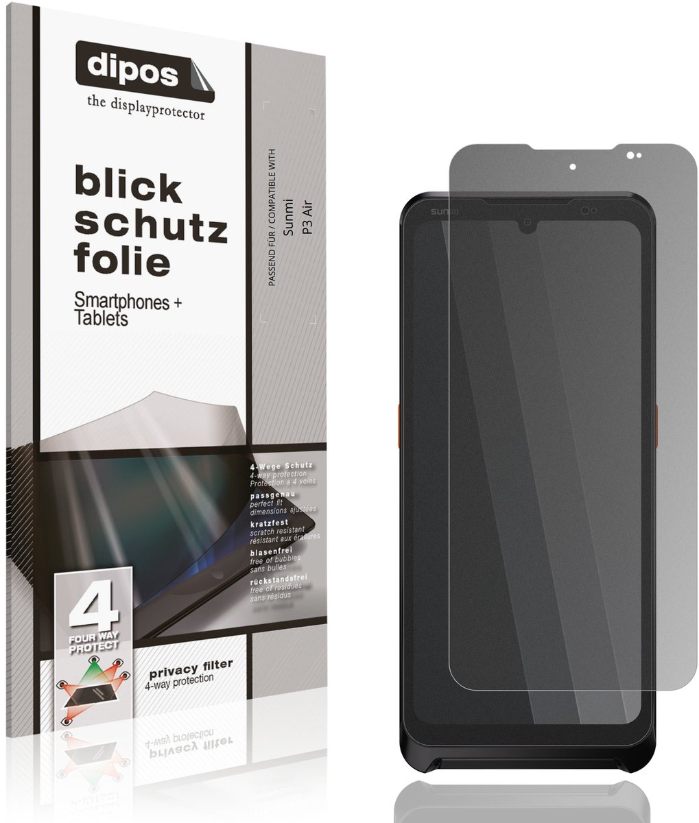 dipos – Matte Privacy Screenprotector geschikt voor Sunmi P3 Air | Anti-Spy Beschermfolie