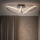 BRILONER Swirl - Plafondlamp - warm wit licht - slaapkamer lamp - verlichting - plafonniere woonkamer - 22W - 63cm - zwart