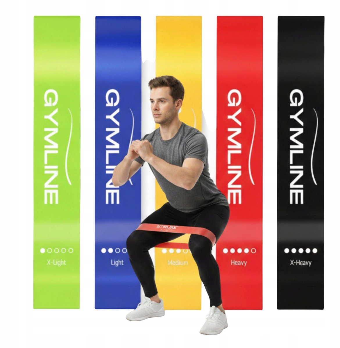 5x Weerstandsbanden Fitness 60cm Latex - Kracht & Flexibiliteit