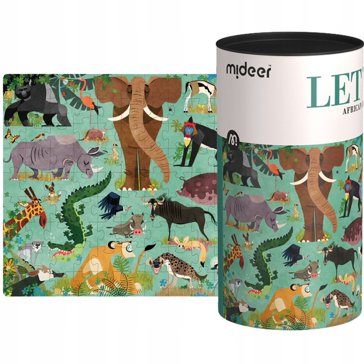 Educatieve puzzel Afrikaanse Dieren - 126 stukjes