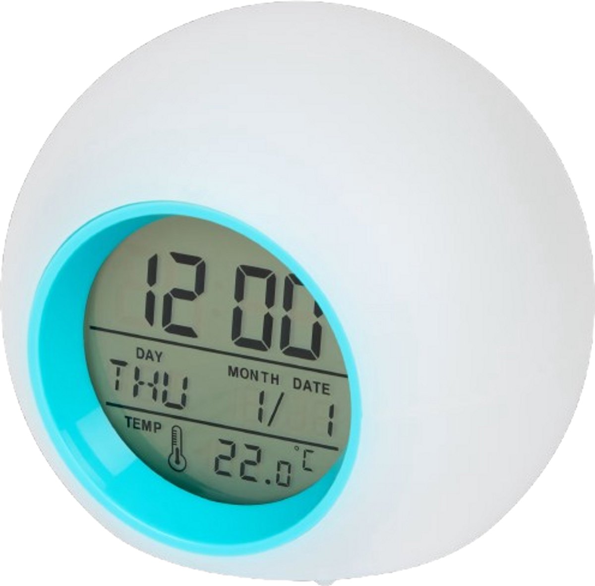 Digitale Wekker voor Kinderen – LED Nachtlampje met 7 Kleuren – Snooze – Temperatuur – Datum & Tijd – Kinderwekker