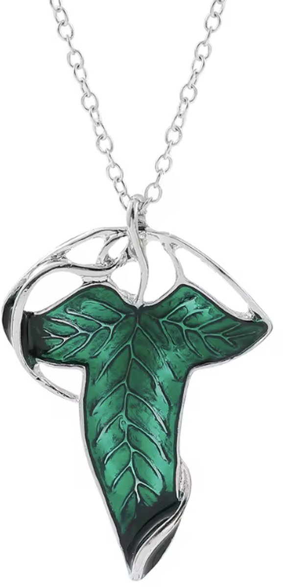VANDAAG VERZONDEN - Ketting Green Leaf - Lord of the Rings Necklace – Groene Blad Hanger Ketting – Elfenmode Sieraad