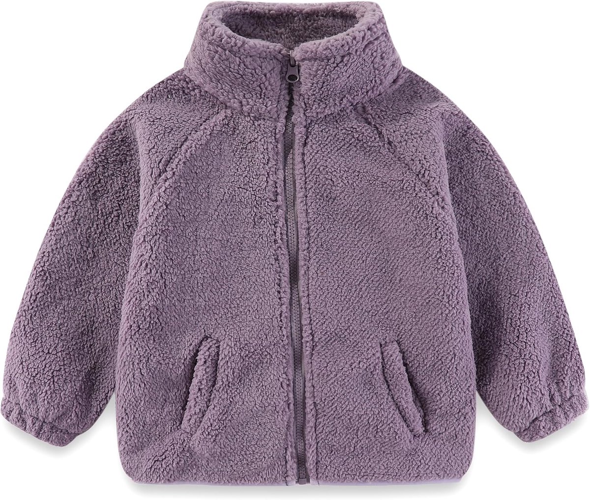 Sherpa fleece jas voor kleine kinderen, jongens, meisjes, ritssluiting, dik, warme bovenkleding, 1-6 jaar