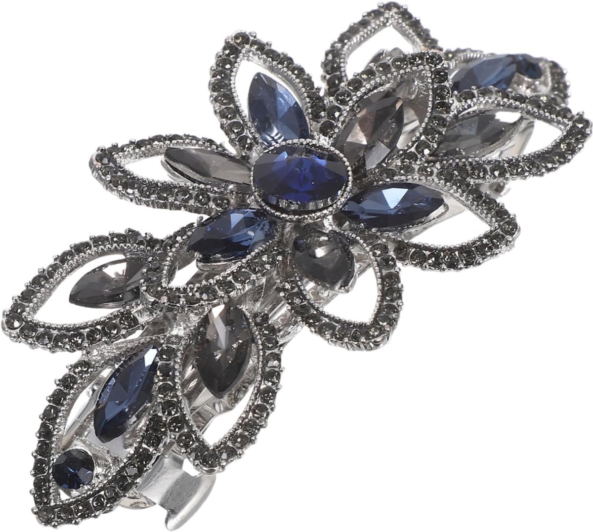 Metalen Haarclip met Bloemen Strass Steentjes Vrouwelijke Haardecoratie voor Feestelijke Kapsels Veelzijdige Haaraccessoires met Veermechanisme voor Stijlvolle Dames