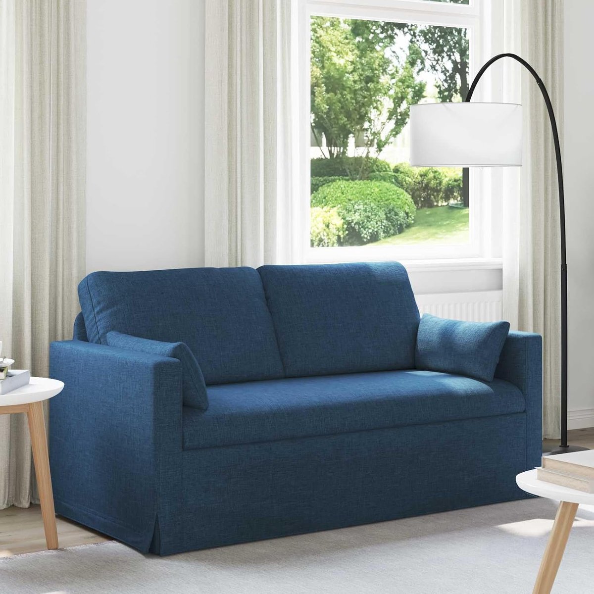 Sofa blauw 158 x 78 x 80 cm stof bank woonkamer