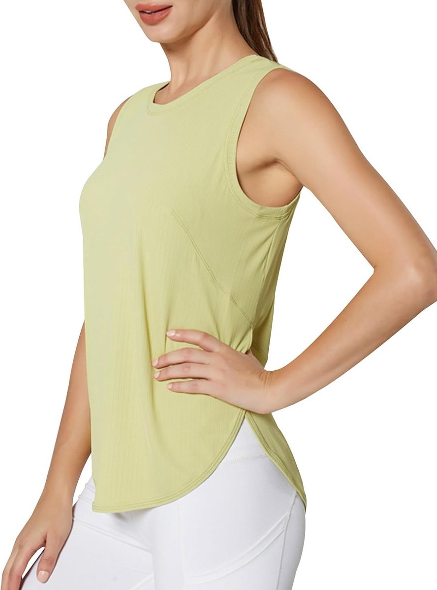 Workout Tanktops Mouwloos Lichtgewicht Yoga Tops Atletische Lange Shirts Losse Fit