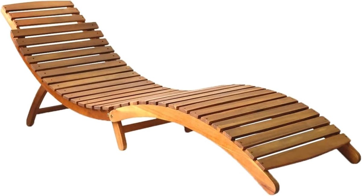 Zonneligstoel acaciahout massief zonneligstoel ligstoel ligstoel bruin 184 x 55 x 64 cm (L x B x H)