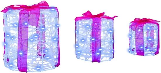 Dozen, blauw, 20 x 20 x 21 cm, acryl lichtdecoratie met led-USB-aansluiting — afbeelding 4