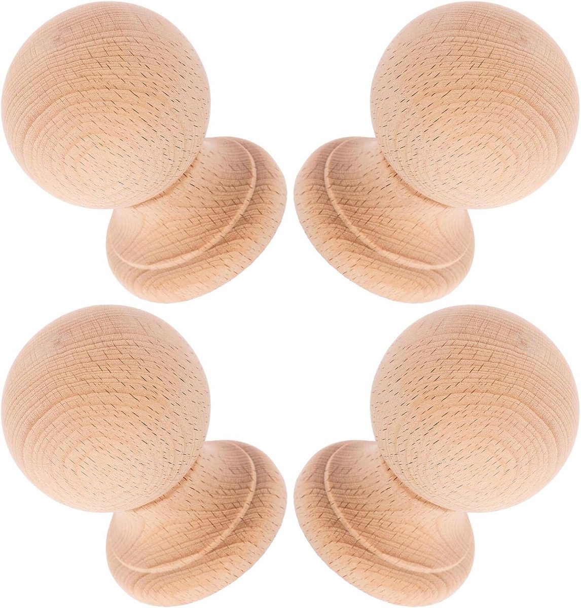 4 Stuks houten decor Onvoltooide eindje Hardhout eindelijk Trap Post eindelijk Decoratieve onafgemaakte houtfinstellingen eindkap vervangende eindpunten Beige