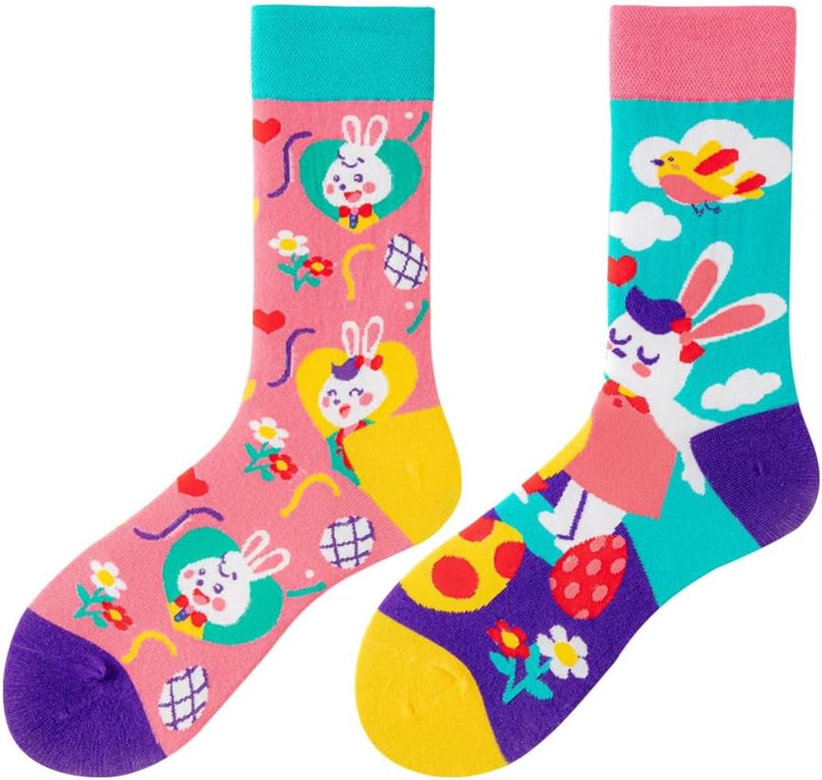 Sokken Voor Dames En Heren Unisex Veel Motieven Dieren Eten Fruit Sport Kunst Van Katoen Cadeau Asymmetrische Patronen Links En Rechts