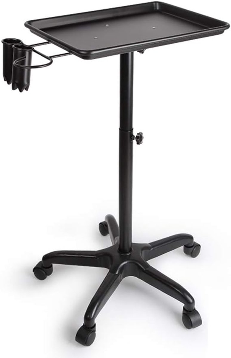 Hoogte verstelbare salonroller, kappersgereedschap, opbergwagen, tattoo-rolling-dienblad voor salon, beauty, spa, tattoo