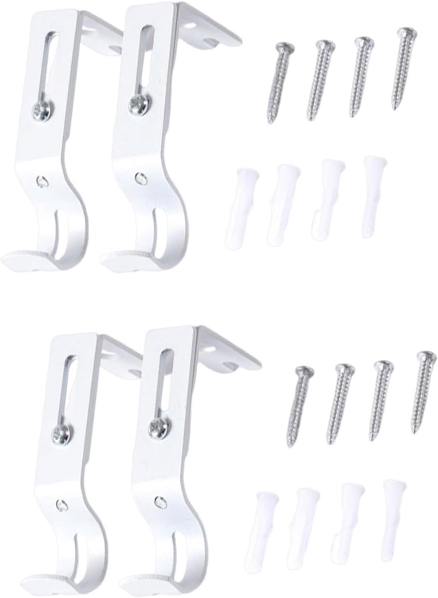 Dailygoods- Gordijnroedehouder Verstelbaar - Metalen Roede Houder - Wandhouder - Gordijn Steun - Hoogwaardig SPCC-IJzer - Roestbescherming - Gordijnst