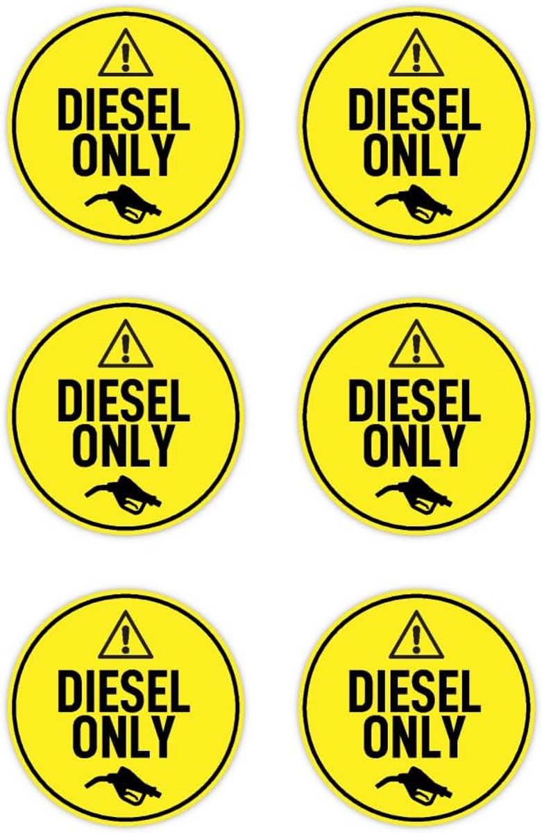 diameter 50 mm, 6 stuks, alleen voor diesel, voor auto, laptop en meer, alleen voor diesel