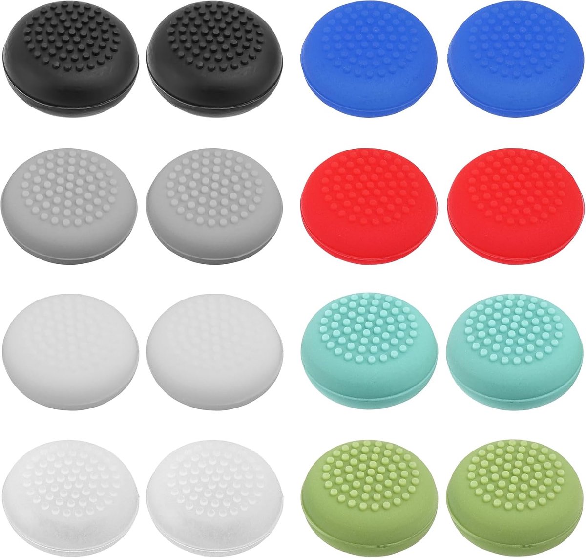 Dailygoods- Joystickdop 16 Stuks - Siliconen Duimgreep - Stickdophoes - Compatibel met Oculus Quest 2 - Handvat Rocker - 1,5 x 0,5 cm - Controller Gri