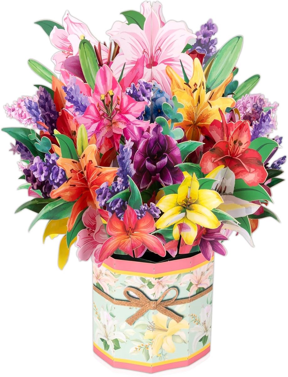 Pop-up kaarten, papieren bloemenboeket wenskaarten met lege notitiekaart en envelop, ideaal cadeau voor het vieren van liefde, verjaardag, jubileum, speciale momenten, Valentijnsdag