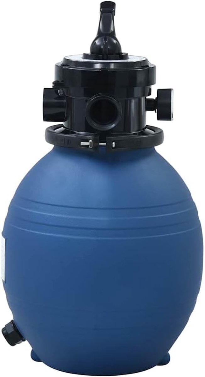 Zandfilterinstallatie voor zwembaden 300 mm, 5,6 m³/h, met 4-wegventiel, incl. aansluitingen voor 32/38 mm slangen, blauw