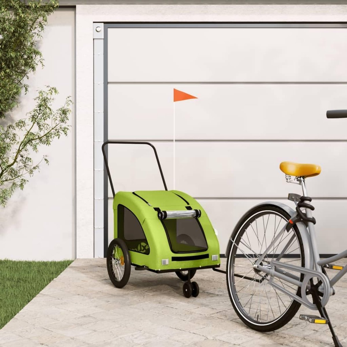 Hondenaanhanger voor fietsen, opvouwbaar, Oxford-stof en ijzer