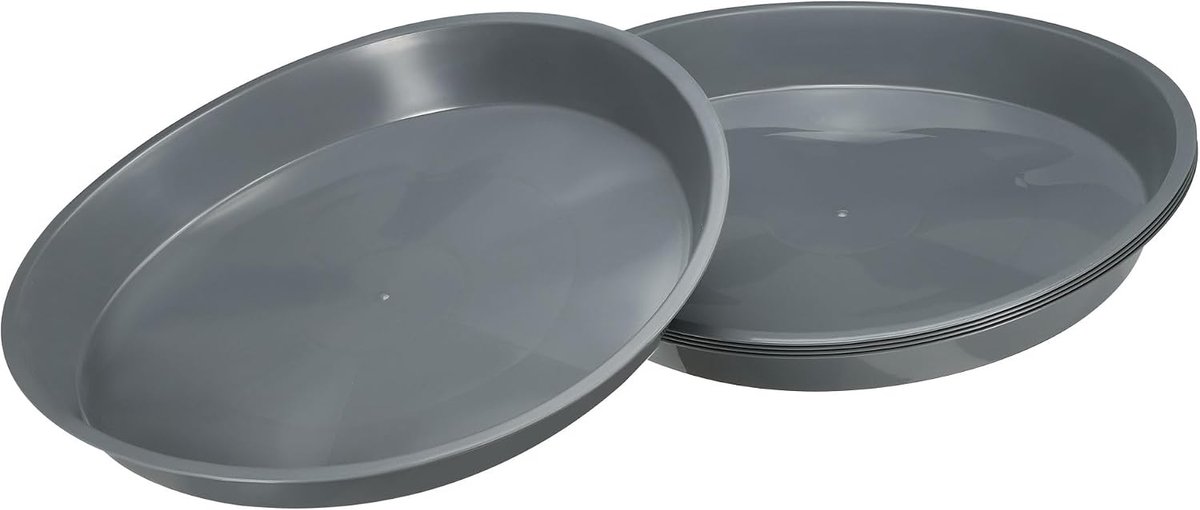Schotels - plastic plantenbak bloempot druppelbakken rond van toepassing op buiten/tuin (12 inch/30,5 cm, grijs)