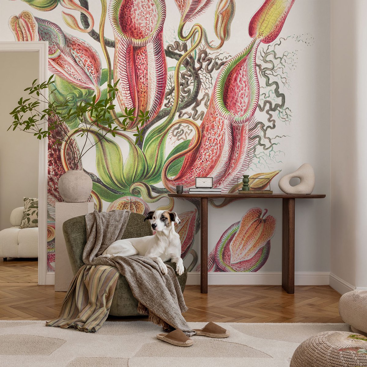 Coloray Vliesbehang - Groente Snellijm Behang - 104x70 cm - Plantdetails Muurschildering - Slaapkamer behang Bloemen En Planten - Fotobehang Vlies - Slaapkamer behang