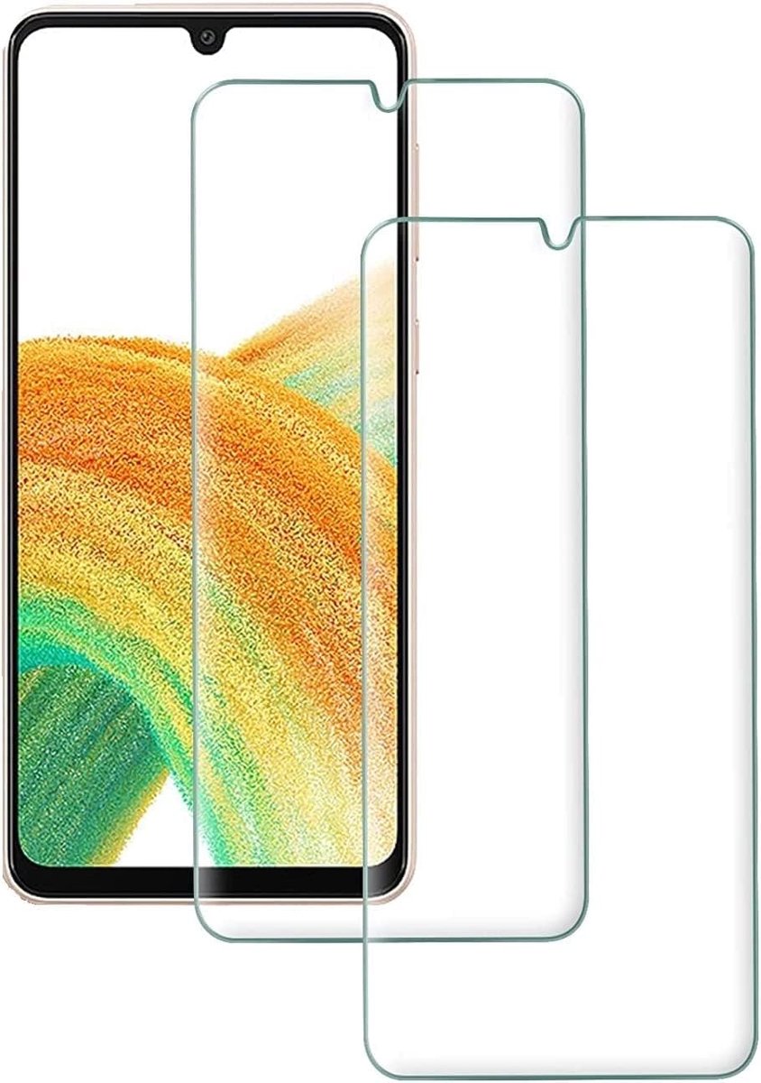 Compatibel met Samsung Galaxy A33 5G, pantserfolie, composietglas, beschermfolie, echt hard, gehard glas, 9H, kristalhelder, anti-kras, 2 stuks