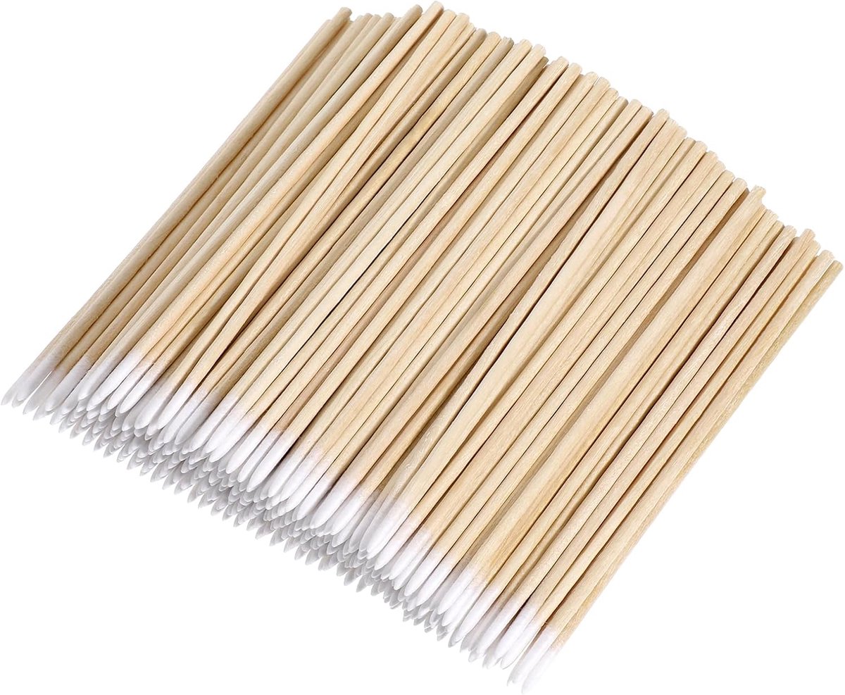 Wattenstaafjes, hout, puntige wattenstaafjes, applicators, kleine wattenstaafjes voor tatoeages, wenkbrauwen, beauty, make-up, nagels