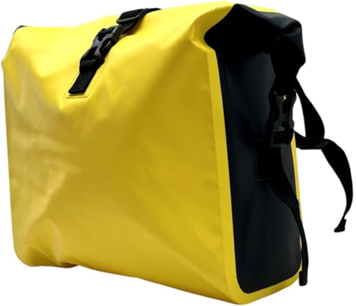 Waterdichte fietsrugzak met bagagedrager, PVC-zadeltas, geschikt voor woon-werkverkeer, algemene opbergruimte en accessoires voor mountainbike/racefiets, geel.