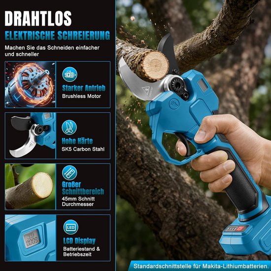 Accu-takkenschaar voor Makita 18V accu, zonder accu, maximale opening 50 mm — afbeelding 2