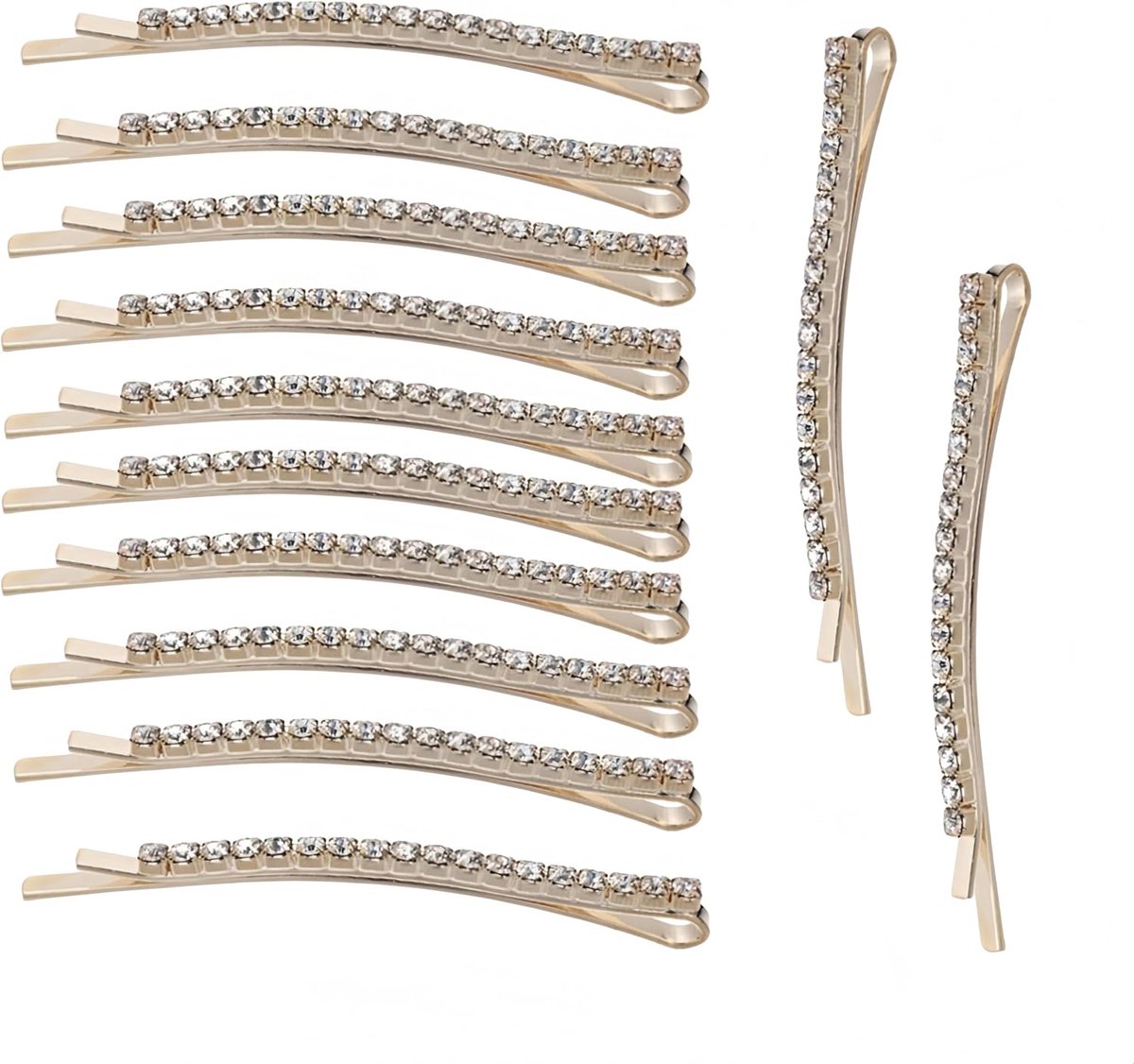 Haarspelden, kristallen haarspelden, strass-haarklemmen, haarklemmen, accessoires voor dames, meisjes, cadeau en verjaardag (goud)